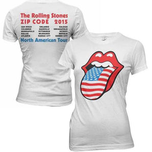 ROLLING STONES ローリングストーンズ (デビュー作 60周年 ) - USA Tongue Tour Babydoll / バックプリントあり / Tシャツ / レディース 【公式 / オフィシャル】