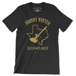 JOHNNY WINTER ジョニーウィンター (追悼10周年 ) - TEXAS / Dark Brown / Tシャツ / メンズ 【公式 / オフィシャル】