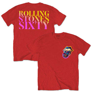 ROLLING STONES ローリングストーンズ (デビュー作 60周年 ) - Sixty Gradient Text / バックプリントあり / Tシャツ / メンズ 【公式 / オフィシャル】