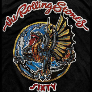 ROLLING STONES滾石樂團（出道60週年紀念作品）-六十龍地球儀/燙金印花/T卹/男裝