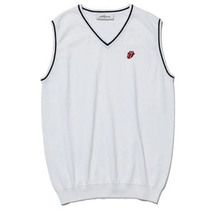 ROLLING STONES ローリングストーンズ (デビュー作 60周年 ) - Logo Knit Vest / White / トップス / メンズ 【公式 / オフィシャル】