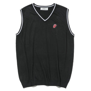ROLLING STONES - (来日 35周年 記念 ) - Logo Knit Vest / Black