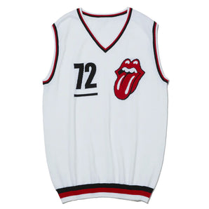 ROLLING STONES - (来日 35周年 記念 ) - Jacquard Knit Vest / White