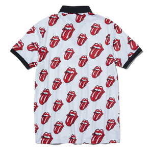ROLLING STONES ローリングストーンズ (来日 35周年 記念 ) - Red Lick Pattern / White / ポロシャツ / メンズ
