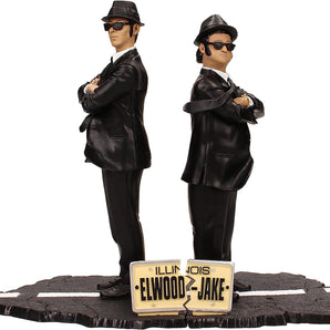 BLUES BROTHERS - (公開 45周年 ) - Jake and Elwood 7-Inch Movie Icons Statue Set
