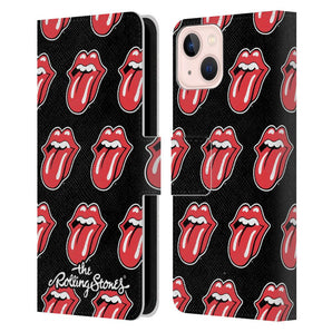 ROLLING STONES ローリングストーンズ (デビュー作 60周年 ) - Tongue Classic Pattern レザー手帳型 / Apple iPhoneケース 【公式 / オフィシャル】