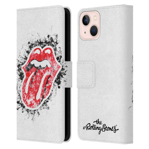 ROLLING STONES ローリングストーンズ (デビュー作 60周年 ) - Distressed Tongue レザー手帳型 / Apple iPhoneケース 【公式 / オフィシャル】