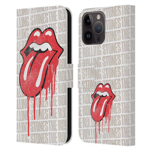 ROLLING STONES ローリングストーンズ (ブライアンジョーンズ 追悼 55周年 ) - Dripping Tongue レザー手帳型 / Apple iPhoneケース 【公式 / オフィシャル】