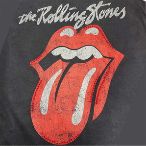 ROLLING STONES ローリングストーンズ (来日 35周年 記念 ) - CLASSIC LICK IN STONES BLACK MINERAL WASH / タイダイ / Tシャツ / メンズ