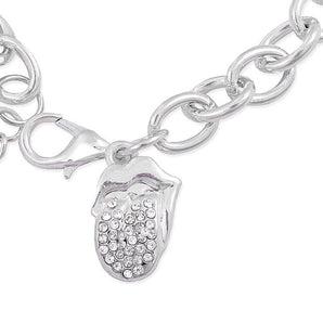 ROLLING STONES 롤링 스톤즈 (데뷔작 60주년) - Crystal Tongue Charm Bracelet / 팔찌